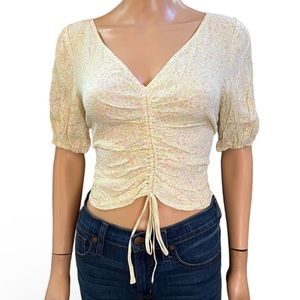 Sophie Rue🦎Yellow Floral Crop Top Women🌵